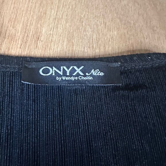 Onyx Nite 2-Piece Evening Dress Jacket Set Black Sparkle 20W - Picture 5 of 8